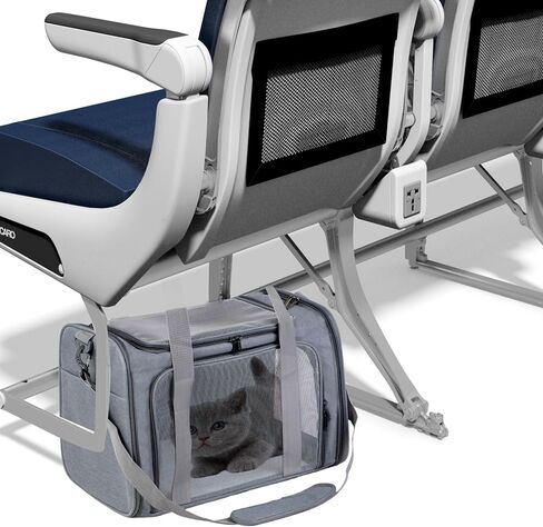 Airline Approved Soft Sided Pet Carrier for Small and Medium Dogs, Cats, and Puppies (Up to 15 lbs), Collapsible Portable Travel Bag for Dogs Cats (Grey) in Saudi Arabia