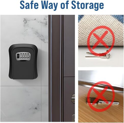 Lock Box Combination Code Lockbox, Portable Wall Mount Waterproof Security Safe Box for Outside Outdoor Home Office Door Handle, Gray (Gray, 1 Pcs) in Saudi Arabia