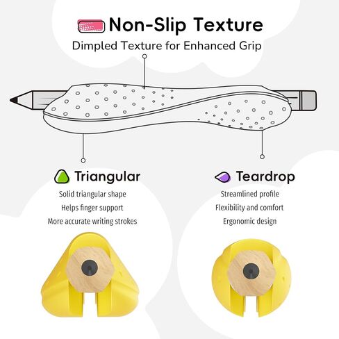 6 عبوات قلم رصاص قبضة للأطفال ، والمراهقين ، والبالغين ، وحاملي السيليكون المريح للكتابة والرسم ، والملمس المضاد للانزلاق ، وتصميم رأس مزدوج للاستخدام الأيسر/الأيمن ، ويحسن التحكم في قبضة (ألوان متنوعة) in Kuwait