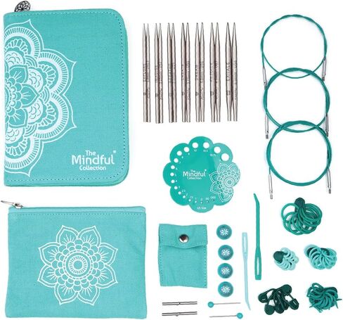 KnitPro The Mindful Collection Passion Interchangeable Needle Set 4" (10cm) | 13 US Sizes (2.5-15) in Kuwait