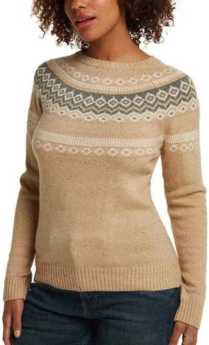 سترة Fairisle النسائية المقاومة للطقس، بيج، كبير in Kuwait