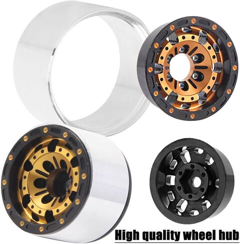 1.0 RC Wheels RC Truck Tires for 1/18 1/24 TRX4M,SCX24,FCX24 RC Crawler,Alloy 1.0‘’ Beadlock RC Truck Tires RC Wheels (4pcs Gold) in Saudi Arabia