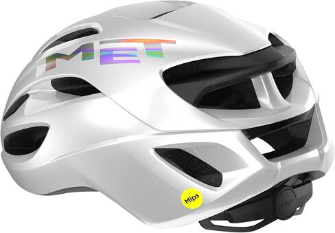 MET - RIVALE MIPS Bike Helmet | Road Cycling | Lightweight, Aerodynamic, Ventilated| Men, Women, Adult | 3 Sizes | Black, White, Yellow, White/Black/Red Metallic (Solar Gray, Small) in Saudi Arabia