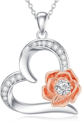 WTYIM Sunflower Heart Necklaces for Women, 18K Gold Plated Sterling Silver Moissanite Sunflower Pendant Necklace You are My Sunshine Sunflower Jewelry Birthday Christmas Gift for Her Mom Wife, 18+2 in Kuwait