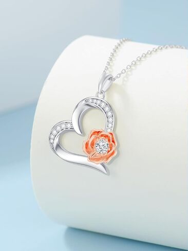 WTYIM Sunflower Heart Necklaces for Women, 18K Gold Plated Sterling Silver Moissanite Sunflower Pendant Necklace You are My Sunshine Sunflower Jewelry Birthday Christmas Gift for Her Mom Wife, 18+2 in Kuwait