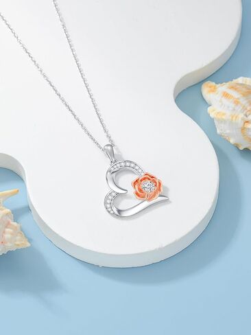 WTYIM Sunflower Heart Necklaces for Women, 18K Gold Plated Sterling Silver Moissanite Sunflower Pendant Necklace You are My Sunshine Sunflower Jewelry Birthday Christmas Gift for Her Mom Wife, 18+2 in Kuwait