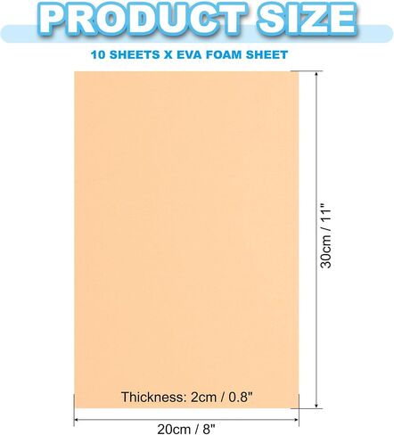 PATIKIL 10 Pcs Skin EVA Foam Sheet, 12 x 8 Inch 2mm Thick Foam Sheets for Crafts DIY Project, 30 x 20cm in Saudi Arabia