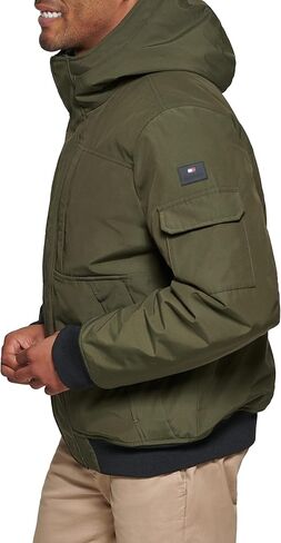 تومي هيليفيغر بومبر بغطاء للرأس من القماش القطبي للرجال من اركتيك، اسود، مقاس XL، اسود in Saudi Arabia