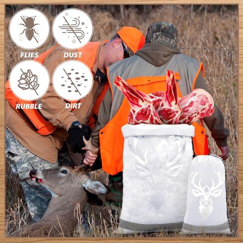 10 Pcs Game Bags for Hunting Reusable Lightweight Waterproof Heavy Duty Wild Game Meat Bags with Reflective Tags Durable Washable Backcountry Big Hunting Bags for Elk Caribou Deer Moose in Saudi Arabia