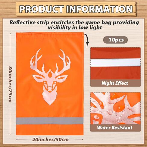 10 Pcs Game Bags for Hunting Reusable Lightweight Waterproof Heavy Duty Wild Game Meat Bags with Reflective Tags Durable Washable Backcountry Big Hunting Bags for Elk Caribou Deer Moose in Saudi Arabia