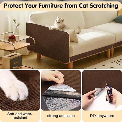 واقي الأثاث Cat Scratch - حصيرة خدش القطط القابلة للمادة اللاصقة للأريكة أو واقي الجدار ، متين ، بديل ، تسهيل التثبيت ، منع القطط من الأثاث الخدش in Saudi Arabia