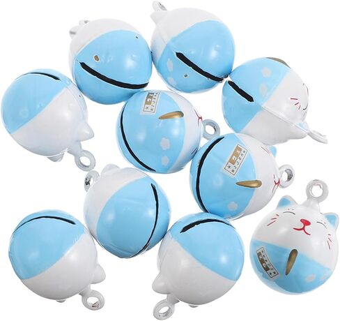Luozzy 10pcs Iron Cat Bells Feng Shui Lucky Hanging Pendants for DIY Craft Vintage Decoration Histten Keychain زخرفة in Saudi Arabia