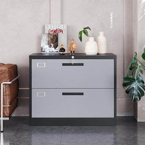 Yizosh 5 Drawer Black File Cabinet with Lock, Filing Cabinet for Home Office, Metal Locking Office File Storage Cabinet with Drawers, Lateral Filing Cabinet Organizer for Letter/Legal/F4/A4 in Saudi Arabia