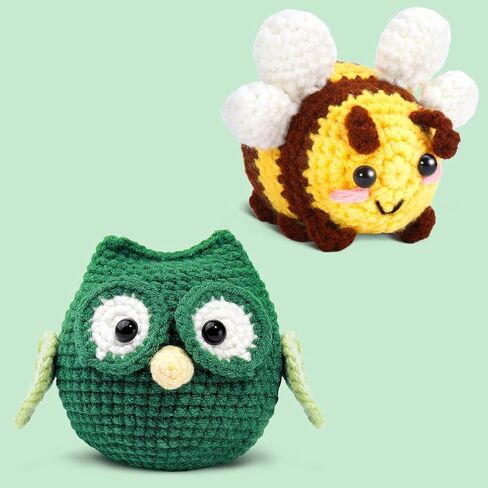YILIFEIDA Crochet Kit for Beginners - All-Inclusive Starter Set with Yarn, Crochet Hooks, Step-by-Step Guide, Stitch Markers, and Accessories - Ideal for Adults, Teens - 4 Penguins in Saudi Arabia