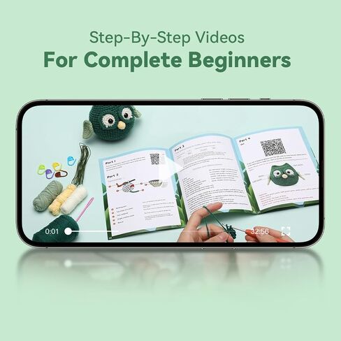 YILIFEIDA Crochet Kit for Beginners - All-Inclusive Starter Set with Yarn, Crochet Hooks, Step-by-Step Guide, Stitch Markers, and Accessories - Ideal for Adults, Teens - 4 Penguins in Saudi Arabia