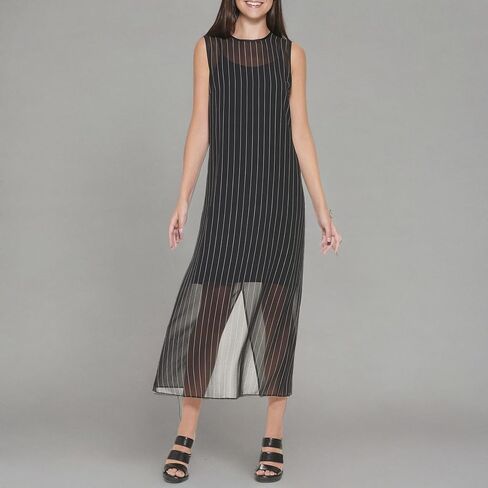 DKNY فستان متوسط الطول مبطن جزئيًا بسحاب للاغلاق للنساء in Kuwait