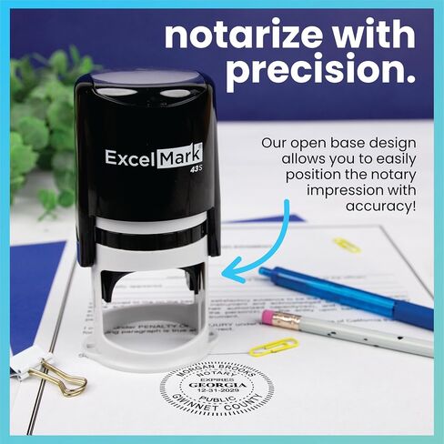 ExcelMark Notary Stamp for All 50 States - Official State Seal - Georgia - Round in Saudi Arabia