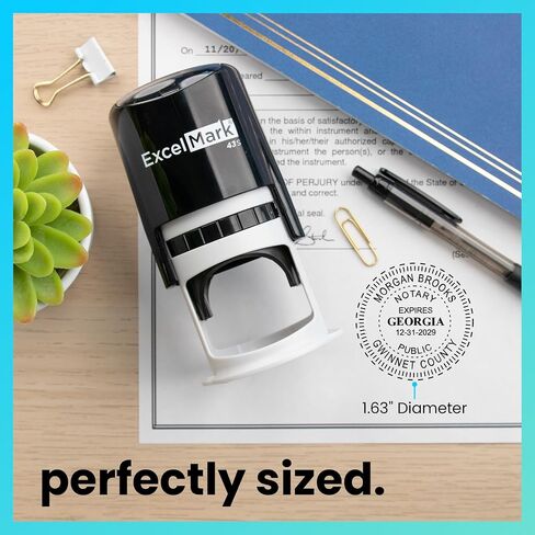 ExcelMark Notary Stamp for All 50 States - Official State Seal - Georgia - Round in Saudi Arabia