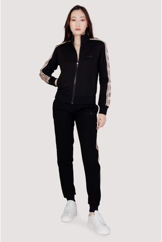 GUESS Women's Britney Full Zip Sweatshirt, Jet Black in Saudi Arabia