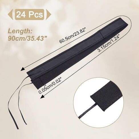 nbeads 24 pcs شريط حجم قبعة ، حجم قبعة مخفضة القبعة قابلة للتعديل العصابات القبعة sizer إدراج لقبعات أغطية الخياطة الحرف ، الأسود ، 24 × 1.2 بوصة in Kuwait