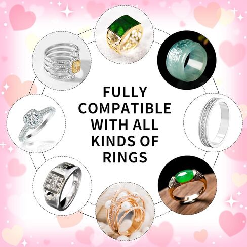 12Pcs Plastic Ring Sizers for Loose Rings, Invisible Coil Wrap Rings Resizer, Ring Guards Clip Size Adjuster, Jewelry Fitter Resizer for Women Men(Golden) in Saudi Arabia