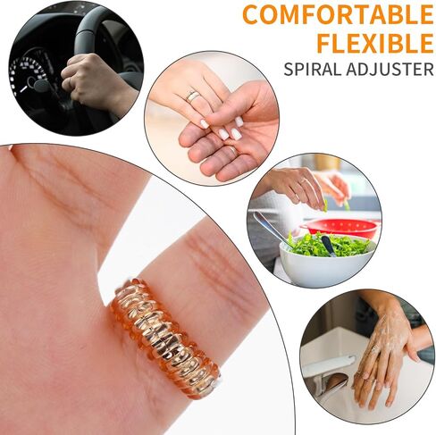 12Pcs Plastic Ring Sizers for Loose Rings, Invisible Coil Wrap Rings Resizer, Ring Guards Clip Size Adjuster, Jewelry Fitter Resizer for Women Men(Golden) in Saudi Arabia
