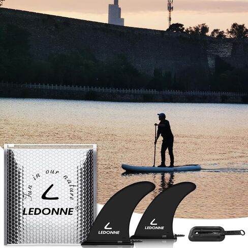 زعانف LEDONNE مقاس 9 بوصات لركوب الأمواج وSUP قطعتان (4.99-5.49 دولارًا أمريكيًا/قطعة واحدة) - زعنفة مركزية مقاس 9 بوصات لركوب الأمواج الطويلة ولوحة التجديف مع زعنفة تثبيت إضافية بدون أدوات بأقل سعر في السوق in Kuwait