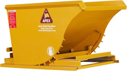 Apex HD100 Forklift Hopper Hopper ذاتية الإلقاء ، ساحة مكعبة ، سعة 6000 رطل ، فولاذ متين ، مصنوع في الولايات المتحدة الأمريكية (ساحة مكعبة واحدة) in Kuwait