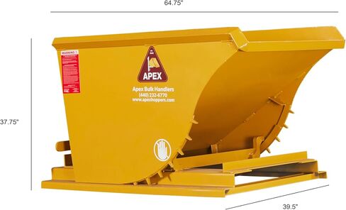 Apex HD100 Forklift Hopper Hopper ذاتية الإلقاء ، ساحة مكعبة ، سعة 6000 رطل ، فولاذ متين ، مصنوع في الولايات المتحدة الأمريكية (ساحة مكعبة واحدة) in Kuwait