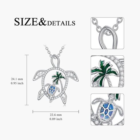 SELKAT الفضة الاسترليني قلادة السلاحف البحرية موجة والأزرق أوبال السلاحف قلادة السلحفاة القلب القلائد المحيط شاطئ الحيوان مجوهرات هدايا للنساء السيدات أمي السلاحف عاشق الفتيات في سن المراهقة in Kuwait