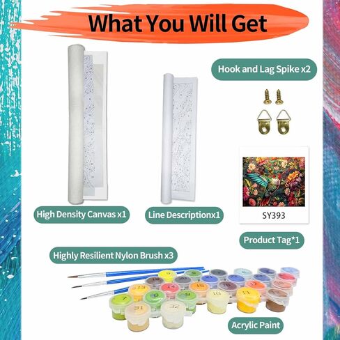 الطلاء Yalkin بأرقام لأدوات البالغين ، DIY Landscape Oil Paint Acrylic Paint baster على القماش ، الطلاء البالغين بأرقام رسم الطلاء للديكور المنزلي 16 × 20 بوصة/40x50 سم (بدون إطار) in Saudi Arabia