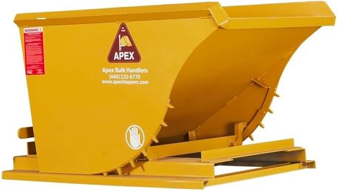 Apex HD100 Forklift Hopper Hopper ذاتية الإلقاء ، ساحة مكعبة ، سعة 6000 رطل ، فولاذ متين ، مصنوع في الولايات المتحدة الأمريكية (ساحة مكعبة واحدة) in Kuwait