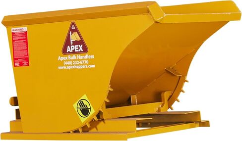 Apex HD100 Forklift Hopper Hopper ذاتية الإلقاء ، ساحة مكعبة ، سعة 6000 رطل ، فولاذ متين ، مصنوع في الولايات المتحدة الأمريكية (ساحة مكعبة واحدة) in Kuwait