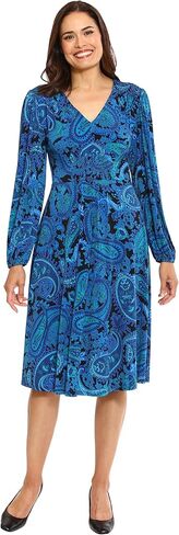 London Times Women's Smocked Empire Waist Fit and Flare Dress in Kuwait