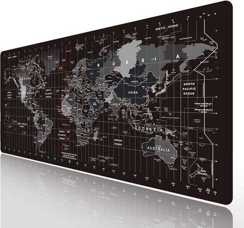 Large Gaming Mouse Pad Extended XXL Mouse Mat Long Desk Pad with Stitched Edges for Keyboard Home Office Gaming Work Big Desk Pad (35.4x15.7x0.12IN, 90x40),White Topographic in Kuwait