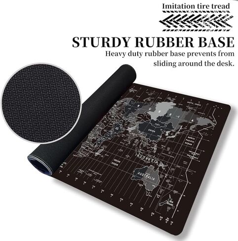 Large Gaming Mouse Pad Extended XXL Mouse Mat Long Desk Pad with Stitched Edges for Keyboard Home Office Gaming Work Big Desk Pad (35.4x15.7x0.12IN, 90x40),White Topographic in Kuwait