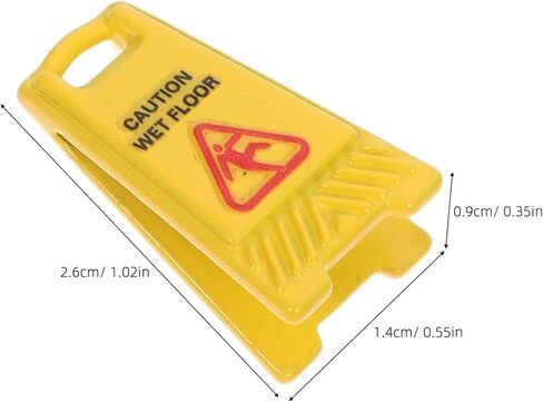 POPETPOP Caution Wet Floor Sign: 5pcs Mini Traffic Signs Set - Yellow Warning Sign for Kids Safety Education Toy Dollhouse Model House, 1.02x0.55x0.35inches in Saudi Arabia
