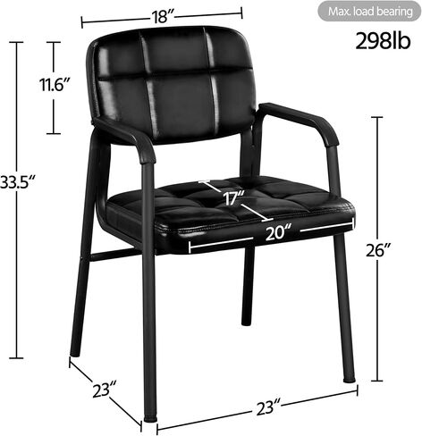 Yaheetech 2pcs مكتب الضيوف كراسي غرفة انتظار الجلود كرسي المكتب التنفيذي كرسي منجد منجد مع إطار معدني ، مقعد جلدي ، بني in Saudi Arabia