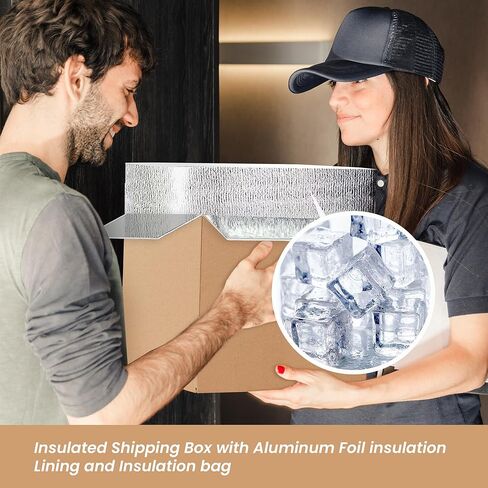2 Pack Insulated Shipping Boxes with Aluminum Foil Liner,Thermal Insulation Cold Pack Shipping Boxes for Frozen, Reusable Styrofoam Cooler Box, Small Mailing Box, 6’’X5’’X9’’ in Saudi Arabia