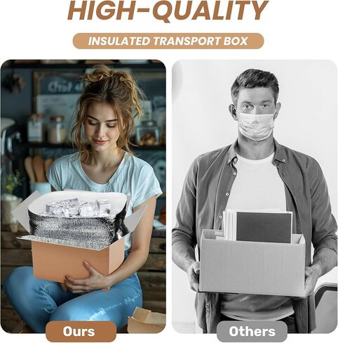 2 Pack Insulated Shipping Boxes with Aluminum Foil Liner,Thermal Insulation Cold Pack Shipping Boxes for Frozen, Reusable Styrofoam Cooler Box, Small Mailing Box, 6’’X5’’X9’’ in Saudi Arabia