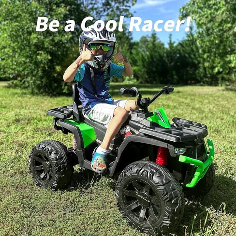 Kids ATV 4 Wheeler ، 24 فولت ركوب سيارة ألعاب للأطفال الكبار مع 400W محرك ، ومقع - أخضر in Kuwait