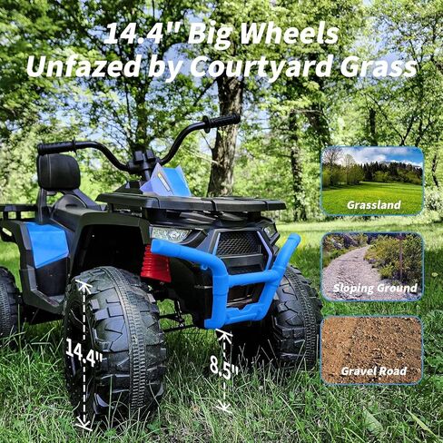 Kids ATV 4 Wheeler ، 24 فولت ركوب سيارة ألعاب للأطفال الكبار مع 400W محرك ، ومقع - أخضر in Kuwait