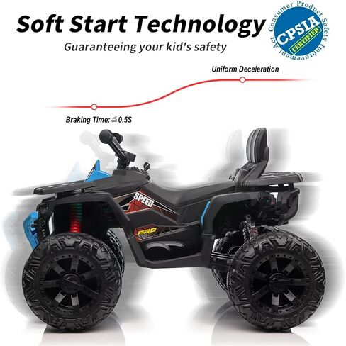 Kids ATV 4 Wheeler ، 24 فولت ركوب سيارة ألعاب للأطفال الكبار مع 400W محرك ، ومقع - أخضر in Kuwait