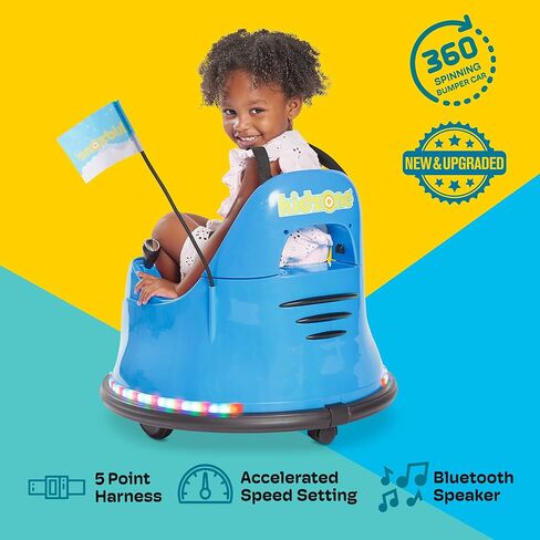 سيارة Kidzone Smart Pumper للطفل الصغير والأطفال من 1.5 إلى 6 سنوات ، و 12 فولت 2 سرعات ركوب كهربائي على هدايا لعبة الالتصاق مع التحكم عن بُعد ، والتحكم in Kuwait