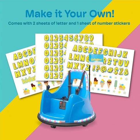 سيارة Kidzone Smart Pumper للطفل الصغير والأطفال من 1.5 إلى 6 سنوات ، و 12 فولت 2 سرعات ركوب كهربائي على هدايا لعبة الالتصاق مع التحكم عن بُعد ، والتحكم in Kuwait