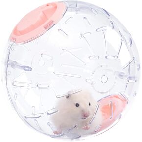 7.9 Inch Hamster Ball, Running Ball Toy, Transparent, Breathable, Promote Exercise Health, Reduce Stress, Easy to Clean, Hamster Accessory, for Syrian Dwarf Hamster, Gerbils, Mice, Small Pets, Pink