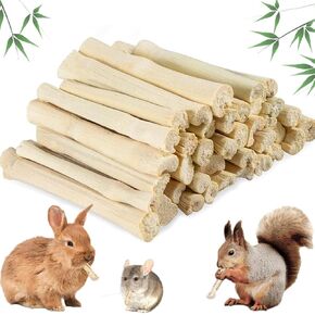 250g Sweet Bamboo Chew Toy Snacks Natural Rabbit Bamboo Sticks for Rabbits Guinea Pigs Chinchillas Hamsters Rats and Other Small Pets Teeth Grinding Toy