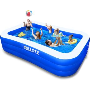 Inflatable Pool for Kids and Adults, 120" X 72" X 22" Oversized Thickened Family Swimming Pool for Toddlers, Outdoor, Garden, Backyard, Summer Water Party