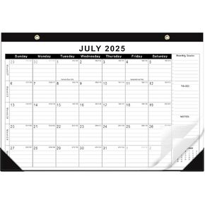 KOPEESY Desk Calendar 2025-2026 - 17" × 11.5" Desktop Calendar Cover 18 Months from Jul. 2025 - Dec. 2026 with Julian Date and Monthly Goals List for Planning and Organizing In Home, School or Office