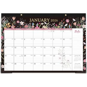 Desk Calendar 2026-2026 Desk/Wall Calendar, January - December 2026 Calendar, 12'' x 17'', with Large Ruled Blocks